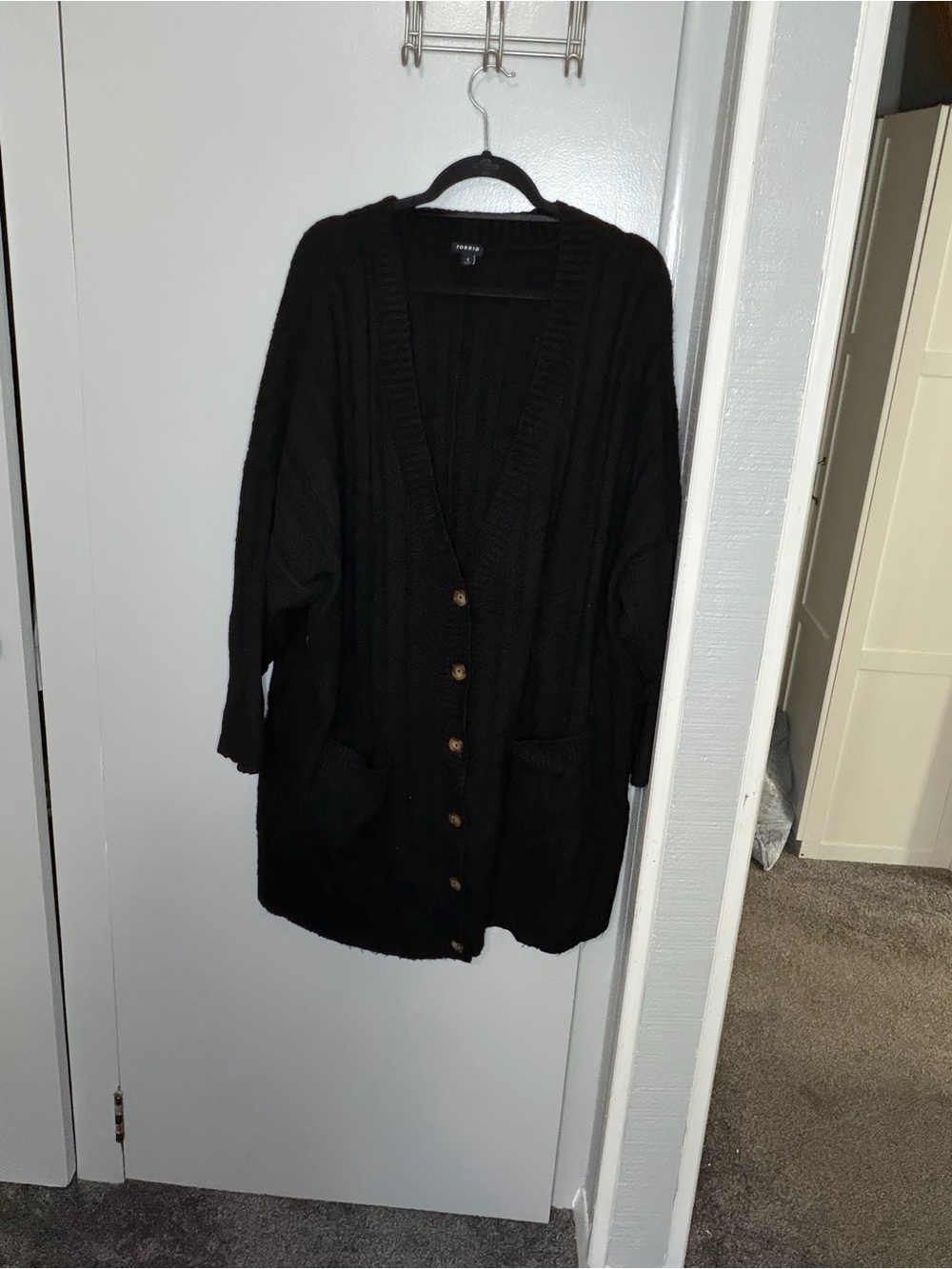 torrid Black Button-Up Long Cardigan with Pockets